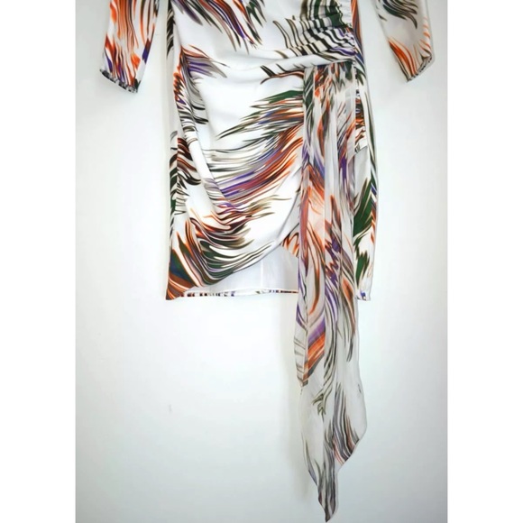 🤍💚💜 GIVENCHY Wave Asymmetric Drape Silk Dress - Picture 11 of 16